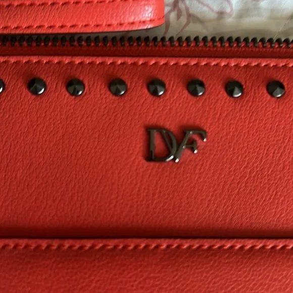NWOT Diane Von Furstenberg Coral Studded Clutch - Picture 5 of 7